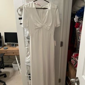 Ivory Rome Twist Satin Dress
